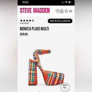 Steve Madden MONICA PLAID MULTI HIGH HEEL
$129.95 - Size 7